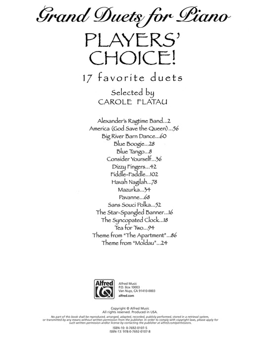 Grand Duets for Piano: Players' Choice! 二重奏 鋼琴 | 小雅音樂 Hsiaoya Music