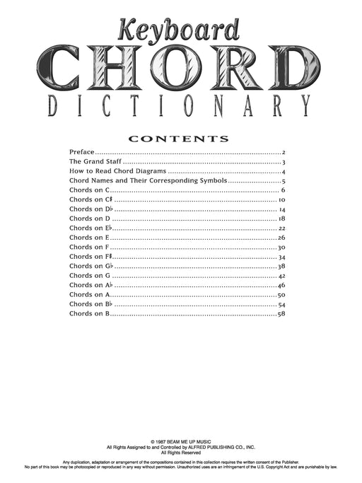 Keyboard Chord Dictionary 鍵盤樂器 | 小雅音樂 Hsiaoya Music