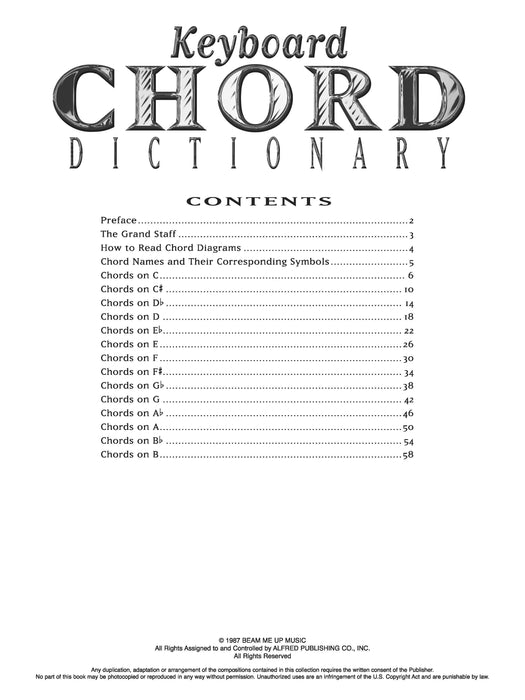 Keyboard Chord Dictionary 鍵盤樂器 | 小雅音樂 Hsiaoya Music