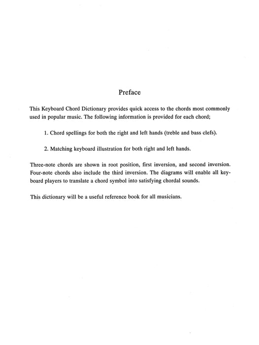 Keyboard Chord Dictionary 鍵盤樂器 | 小雅音樂 Hsiaoya Music