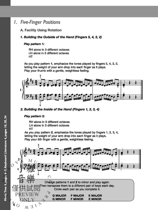 The Music Tree: Keyboard Technic, Part 4 鍵盤樂器 | 小雅音樂 Hsiaoya Music