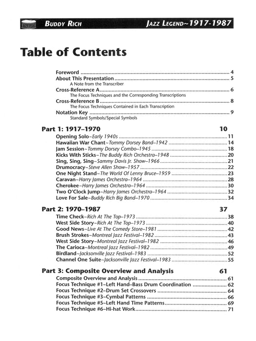 Buddy Rich: Jazz Legend (1917-1987) Transcriptions and Analysis of the World's Greatest Drummer 爵士音樂傳奇曲 | 小雅音樂 Hsiaoya Music