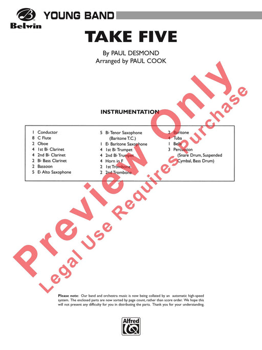 Take Five 總譜 | 小雅音樂 Hsiaoya Music