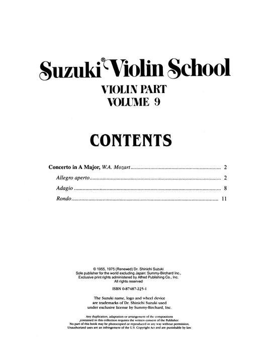 Suzuki Violin School, Volume 9 International Edition 小提琴 | 小雅音樂 Hsiaoya Music