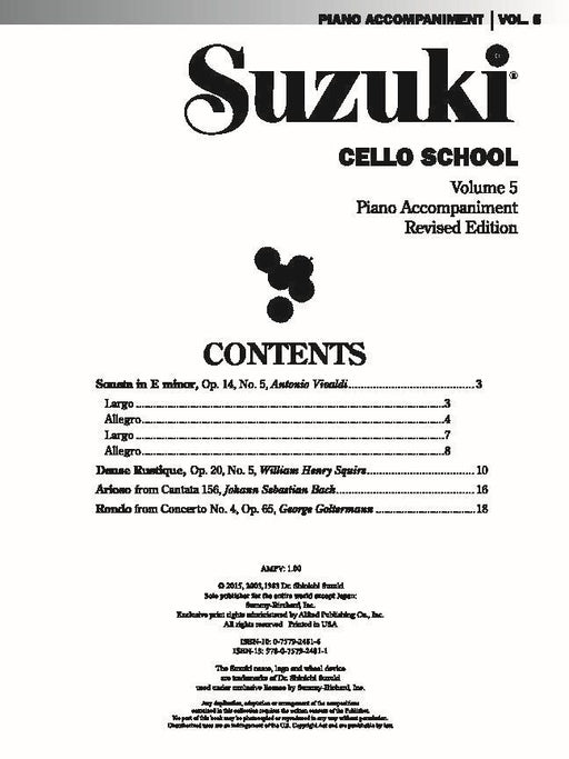Suzuki Cello School, Volume 5 International Edition 大提琴 | 小雅音樂 Hsiaoya Music