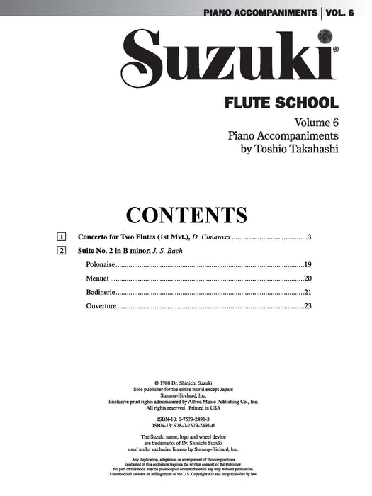 Suzuki Flute School Piano Acc., Volume 6 (Revised) 長笛 鋼琴 | 小雅音樂 Hsiaoya Music