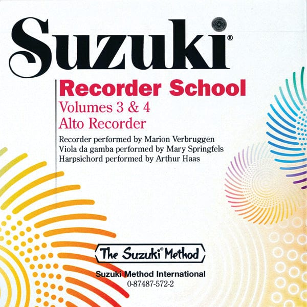 Suzuki Recorder School (Alto Recorder) CD, Volume 3 & 4 中音 | 小雅音樂 Hsiaoya Music