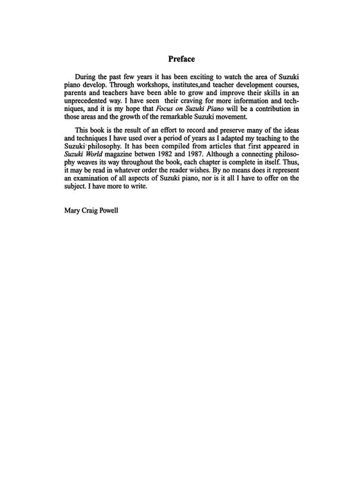 Focus on Suzuki® Piano Creative and Effective Ideas for Teachers and Parents 鋼琴 | 小雅音樂 Hsiaoya Music