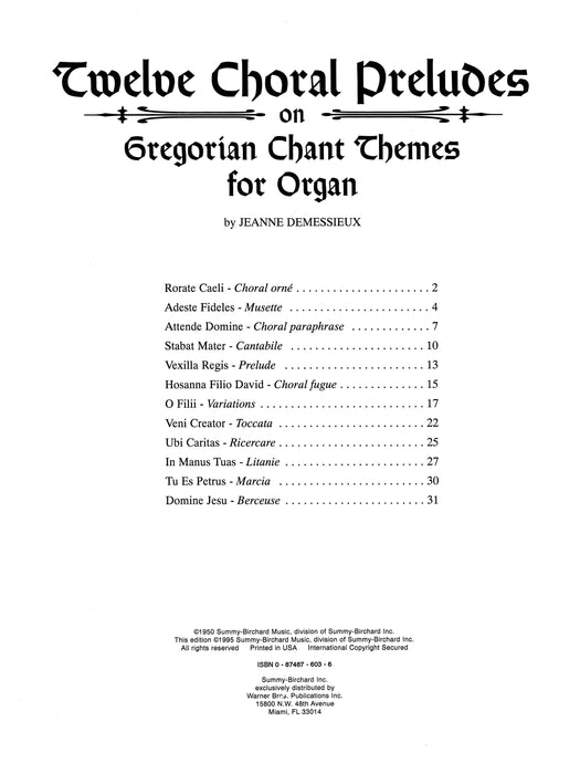 Twelve Choral Preludes on Gregorian Chant Themes 合唱 前奏曲 葛雷果聖歌 | 小雅音樂 Hsiaoya Music