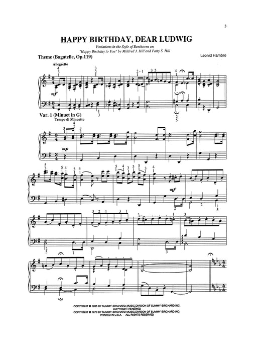 Happy Birthday, Dear Ludwig Variations in the Style of Beethoven on "Happy Birthday to You" 生日快樂歌 詠唱調 風格 生日快樂歌 | 小雅音樂 Hsiaoya Music