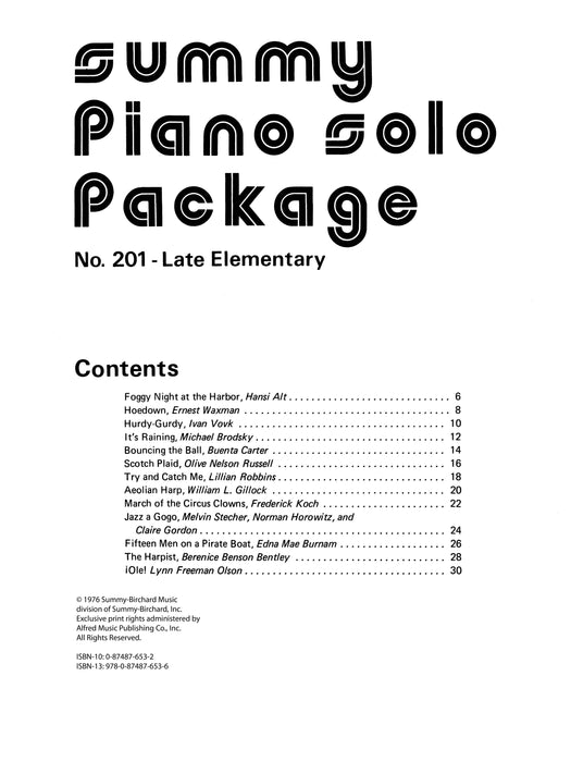 Summy Solo Piano Package, No. 201 獨奏 鋼琴 | 小雅音樂 Hsiaoya Music