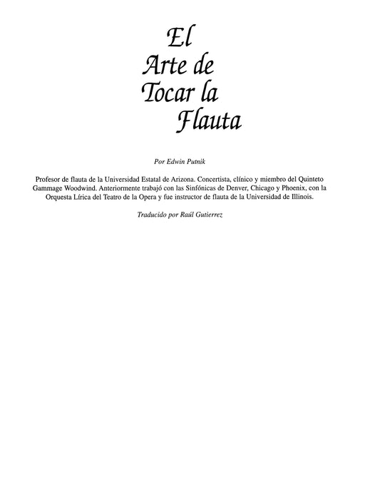 El Arte de Tocar la Flauta The Art of Flute Playing - Spanish language edition 長笛 | 小雅音樂 Hsiaoya Music