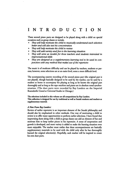 Second Piano Accompaniments, Volume A Music to Accompany Folk and Classical Compositions Included in the Suzuki Piano School Volumes 1, 2 & 3 鋼琴 伴奏 民謠古典 鋼琴 | 小雅音樂 Hsiaoya Music