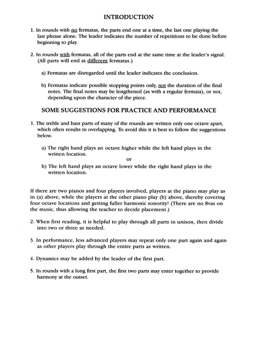 Rounds and Canons for Reading, Recreation and Performance, Piano Ensemble, Volume 1 for Piano Ensemble, or with Violin, Viola and/or Cello 卡農曲 鋼琴 小提琴 中提琴 大提琴 | 小雅音樂 Hsiaoya Music