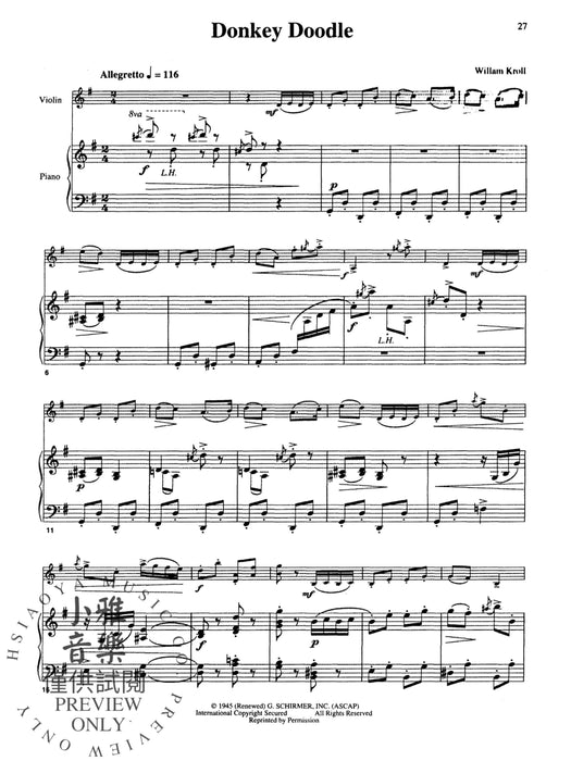 Solos for Young Violinists Violin Part and Piano Acc., Volume 1 Selections from the Student Repertoire 獨奏 小提琴 鋼琴 | 小雅音樂 Hsiaoya Music