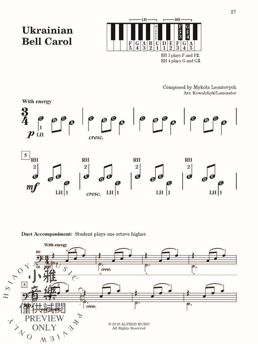 Pre-Reading & First Book of Christmas Praise (Value Pack) Arrangements for Beginning Pianists | 小雅音樂 Hsiaoya Music