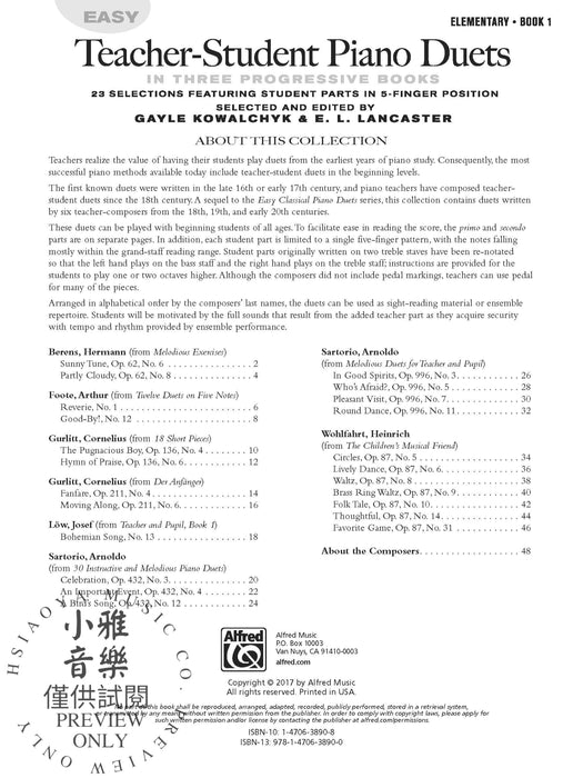 Easy Teacher-Student Piano Duets 1-3 (Value Pack) 鋼琴 二重奏 | 小雅音樂 Hsiaoya Music