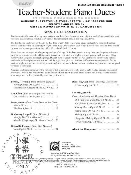 Easy Teacher-Student Piano Duets 1-3 (Value Pack) 鋼琴 二重奏 | 小雅音樂 Hsiaoya Music