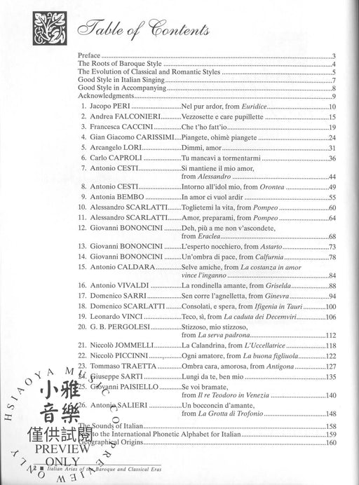 Italian Arias of the Baroque and Classical Eras An Authoritative Edition Based on Authentic Sources 詠唱調 巴洛克古典 | 小雅音樂 Hsiaoya Music