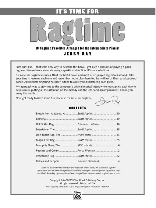 It's Time for Ragtime 10 Ragtime Favorites Arranged for the Intermediate Pianist 繁音拍子繁音拍子 | 小雅音樂 Hsiaoya Music