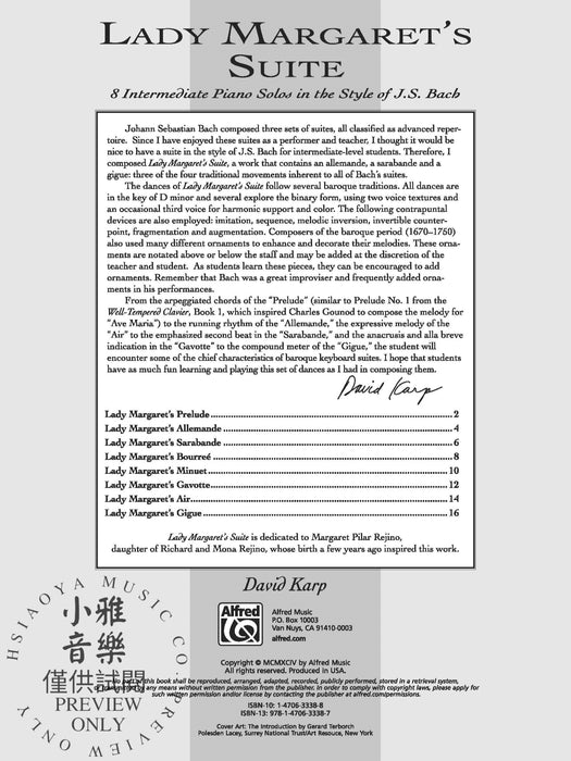 Lady Margaret's Suite 組曲 | 小雅音樂 Hsiaoya Music