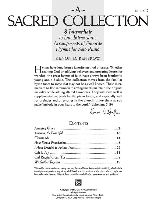A Sacred Collection, Book 2 8 Intermediate to Late Intermediate Arrangements of Favorite Hymns for Solo Piano 獨奏 鋼琴 | 小雅音樂 Hsiaoya Music