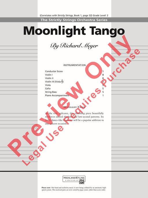 Moonlight Tango 探戈 總譜 | 小雅音樂 Hsiaoya Music