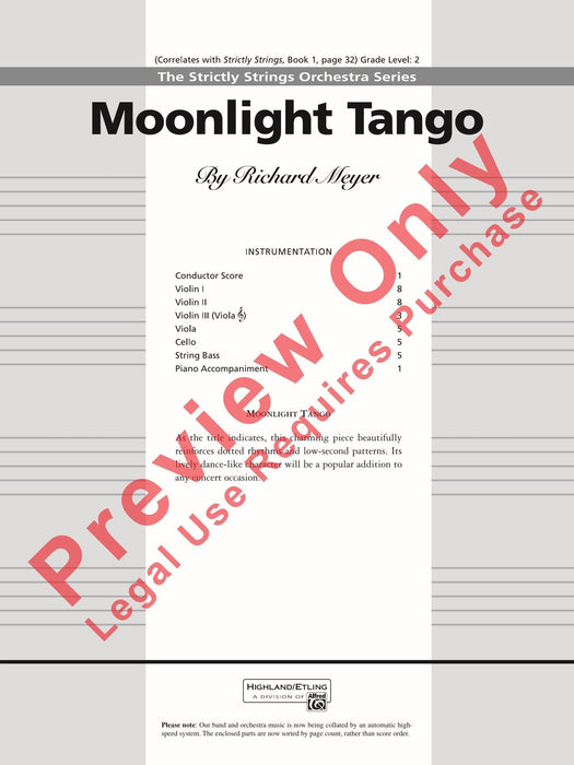 Moonlight Tango 探戈 總譜 | 小雅音樂 Hsiaoya Music