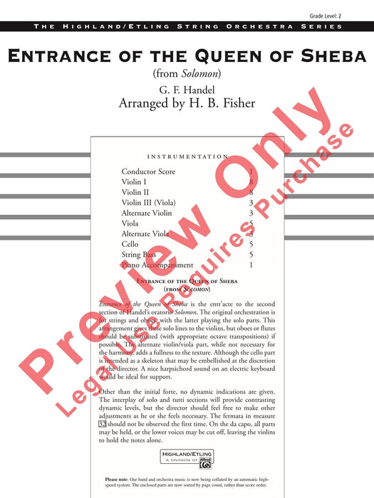 Entrance of the Queen of Sheba (from Solomon) 韓德爾 獨奏 總譜 | 小雅音樂 Hsiaoya Music