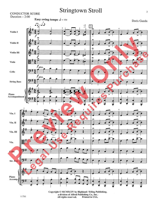 Stringtown Stroll 弦樂 總譜 | 小雅音樂 Hsiaoya Music