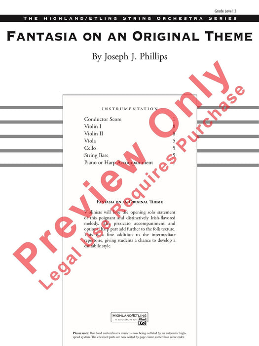 Fantasia on an Original Theme 幻想曲 主題 總譜 | 小雅音樂 Hsiaoya Music