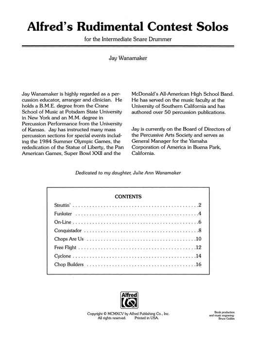 Alfred's Rudimental Contest Solos For the Intermediate Snare Drummer 獨奏 | 小雅音樂 Hsiaoya Music