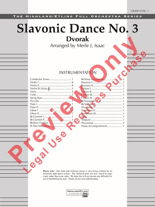 Slavonic Dance No. 3 德弗札克 舞曲 總譜 | 小雅音樂 Hsiaoya Music