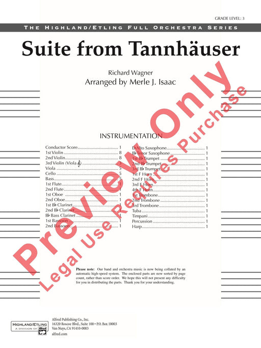 Tannhäuser, Suite from 華格納理查 唐懷瑟組曲 總譜 | 小雅音樂 Hsiaoya Music