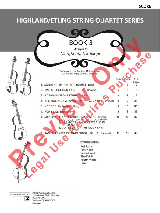 Highland/Etling Violin Quartet Series: Book 3 小提琴 四重奏 | 小雅音樂 Hsiaoya Music