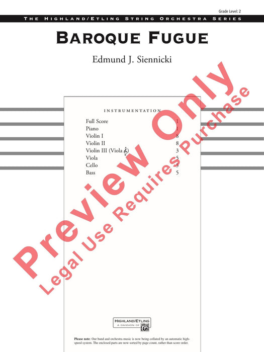 Baroque Fugue 巴洛克復格曲 總譜 | 小雅音樂 Hsiaoya Music