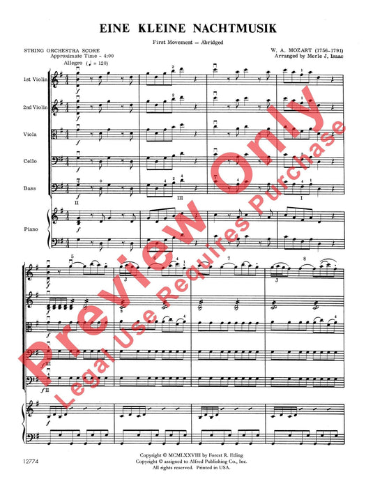 Eine Kleine Nachtmusik 莫札特 弦樂小夜曲 總譜 | 小雅音樂 Hsiaoya Music