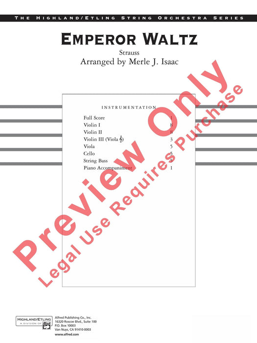 Emperor Waltz 史特勞斯,約翰 皇帝圓舞曲 總譜 | 小雅音樂 Hsiaoya Music