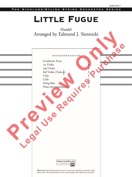 Little Fugue 韓德爾 復格曲 總譜 | 小雅音樂 Hsiaoya Music