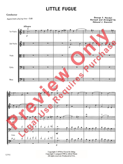 Little Fugue 韓德爾 復格曲 總譜 | 小雅音樂 Hsiaoya Music