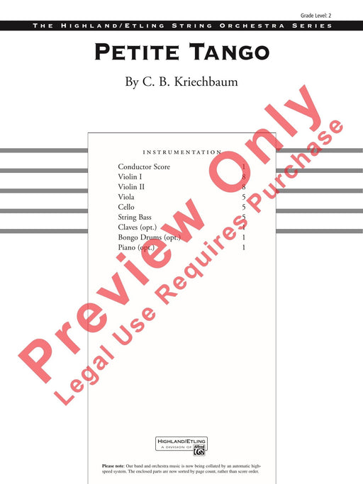 Petite Tango 探戈 總譜 | 小雅音樂 Hsiaoya Music