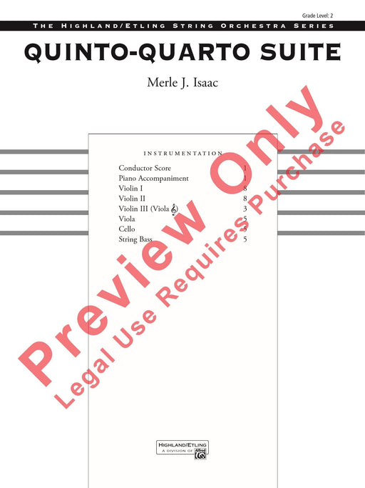 Quinto-Quarto Suite 組曲 總譜 | 小雅音樂 Hsiaoya Music