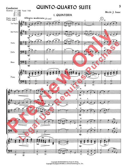 Quinto-Quarto Suite 組曲 總譜 | 小雅音樂 Hsiaoya Music