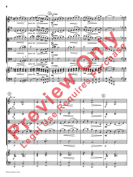 Quinto-Quarto Suite 組曲 總譜 | 小雅音樂 Hsiaoya Music