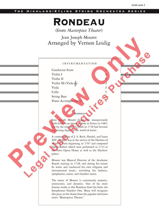 Rondeau (Theme from Masterpiece Theatre) 主題 小品 總譜 | 小雅音樂 Hsiaoya Music