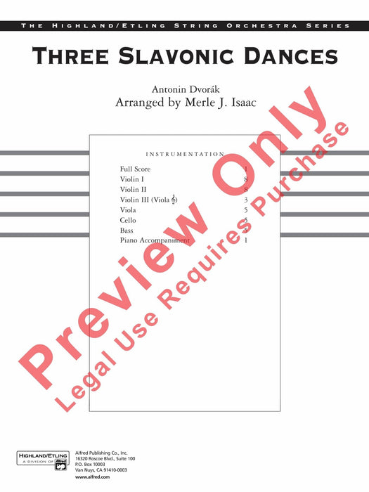 Three Slavonic Dances 德弗札克 斯拉夫舞曲 總譜 | 小雅音樂 Hsiaoya Music
