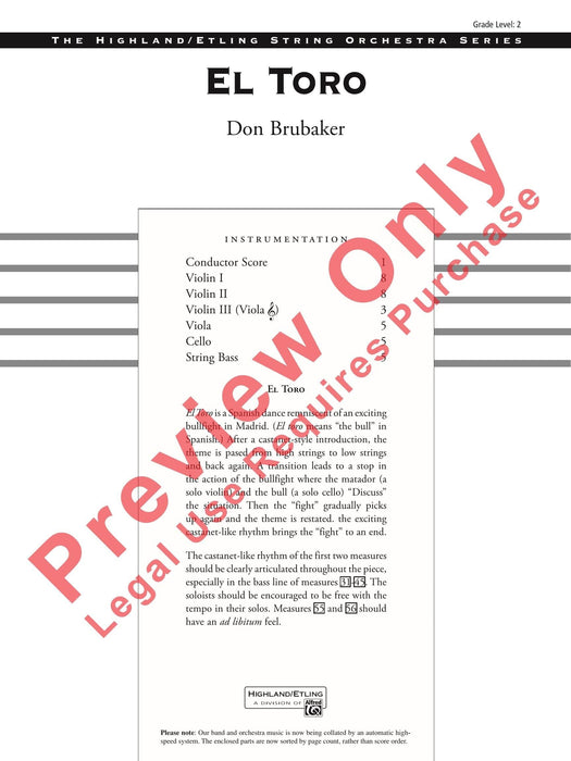 El Toro 總譜 | 小雅音樂 Hsiaoya Music