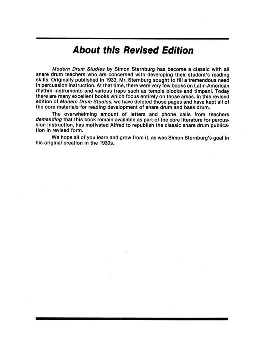 Modern Drum Studies (Revised) A Series of Carefully Conceived Exercises for the Snare Drum and Bass Drum 鼓 練習曲 鼓 | 小雅音樂 Hsiaoya Music