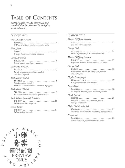 Discovering Piano Literature, Book 2 35 Carefully Graded Original Early to Mid Intermediate Piano Solos from the Four Stylistic Periods 鋼琴 獨奏 | 小雅音樂 Hsiaoya Music