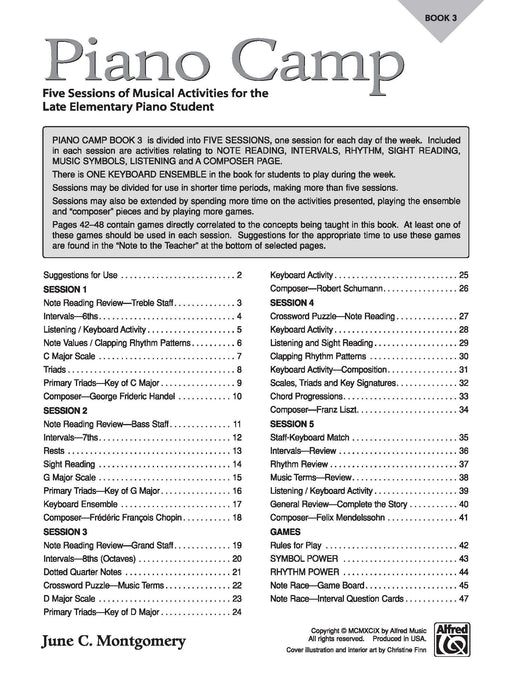 Piano Camp, Book 3 Five Sessions of Musical Activities for the Late Elementary Piano Student 鋼琴 | 小雅音樂 Hsiaoya Music